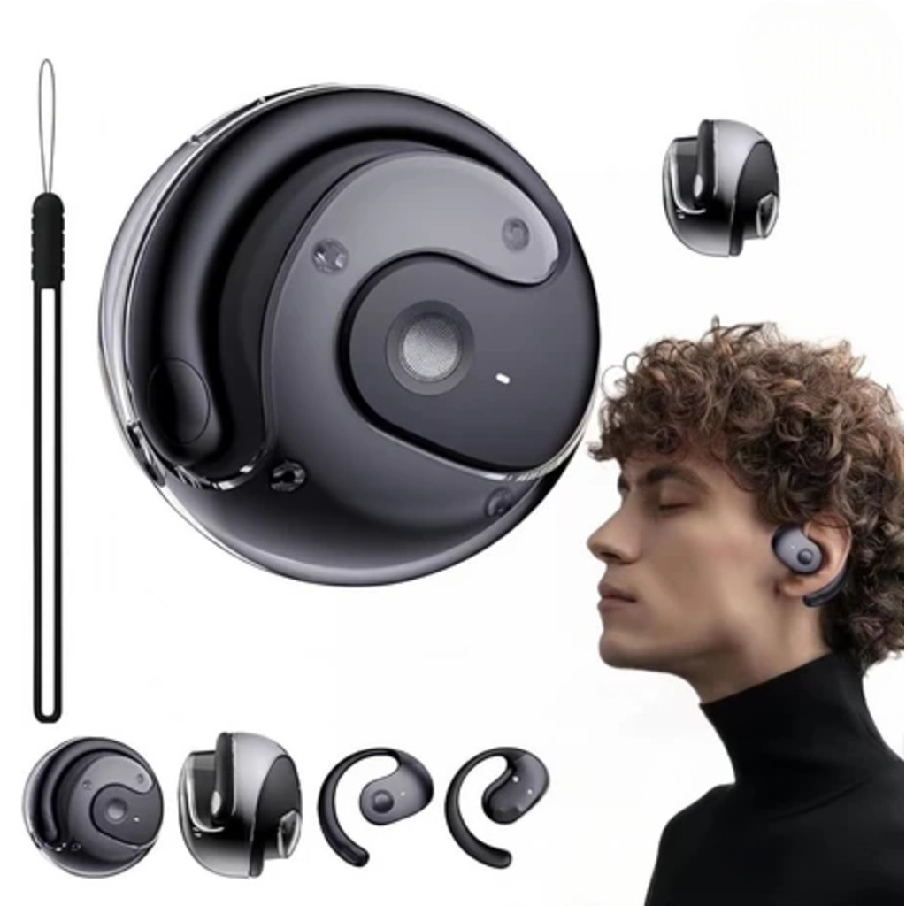 Fone Bluetooth Sem Fio TWS Open Ear com Estojo Compacto Microfone HD Conexão Rápida
