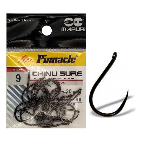 Anzol Pinnacle Chinu Sure Sem Farpa 09 Cart. 20pçs Maruri