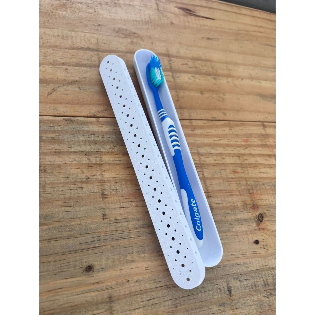 Porta Escova de Dente Perfurado com Tampa – Estojo Higiênico para Viagem