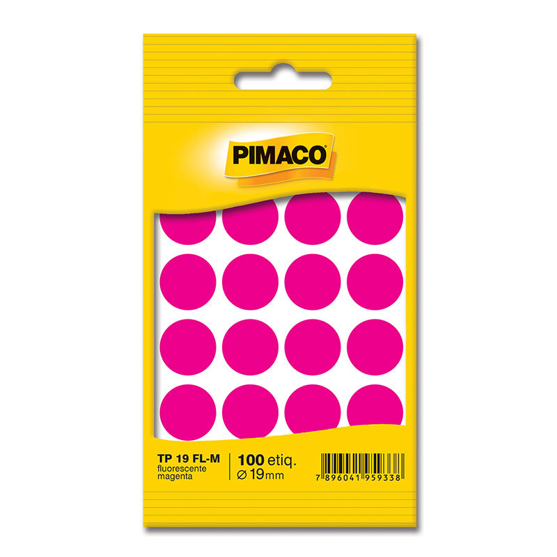 Etiqueta adesiva TP19 magenta neon Pimaco