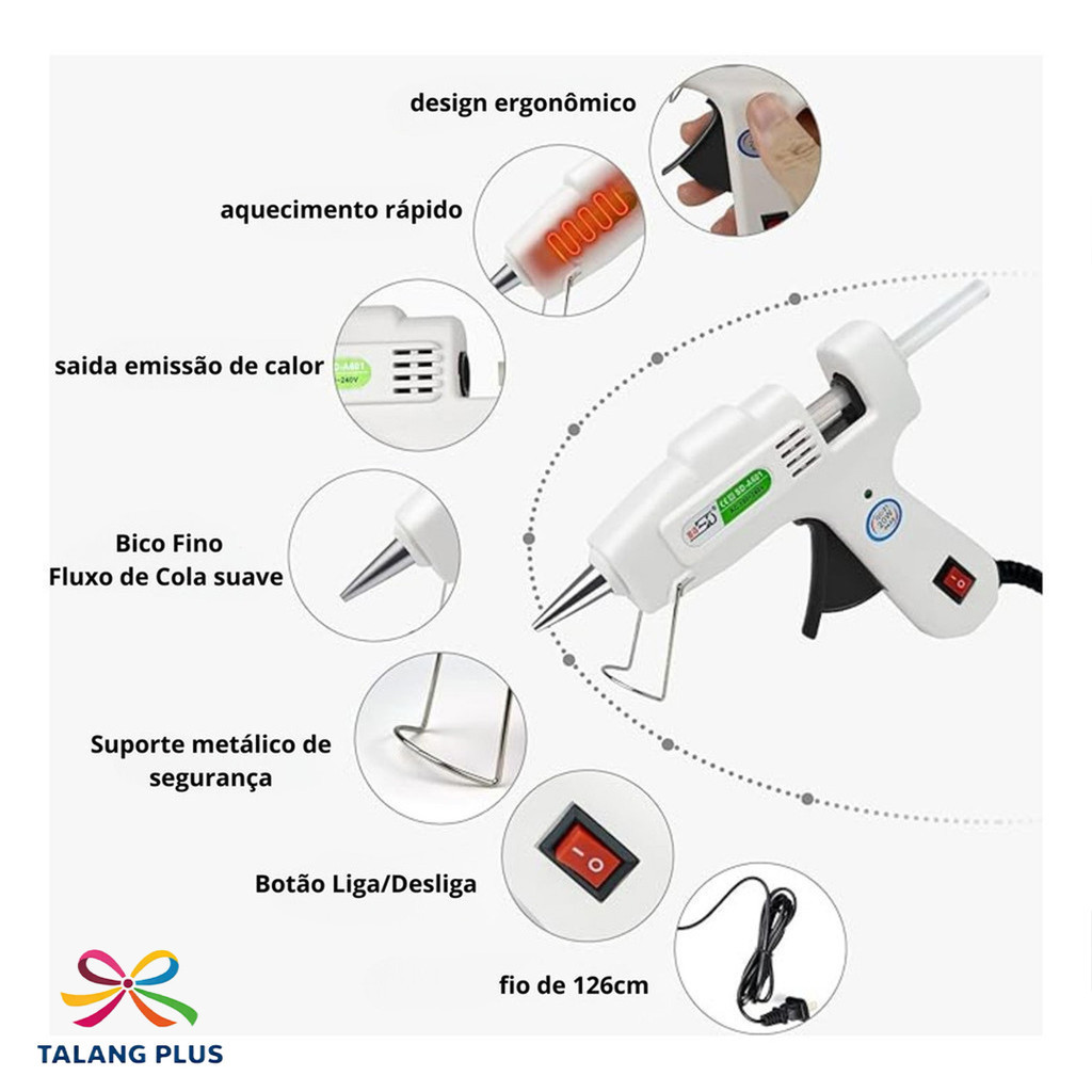 Pistola de Cola Quente 20W – Bivolt Para Cola Fina 7mm — imagem 2 de 2