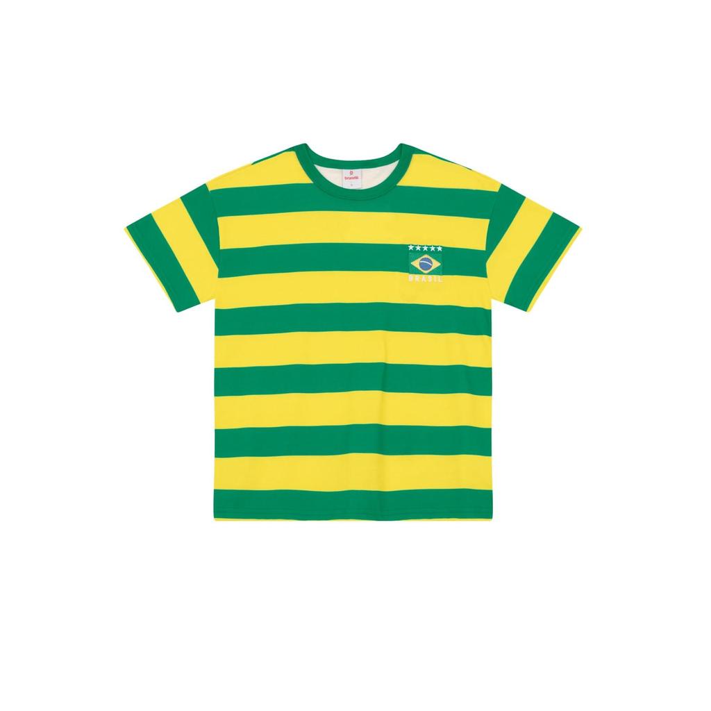 Camiseta infantil unissex listrada do Brasil Brandili em Oferta na Shopee