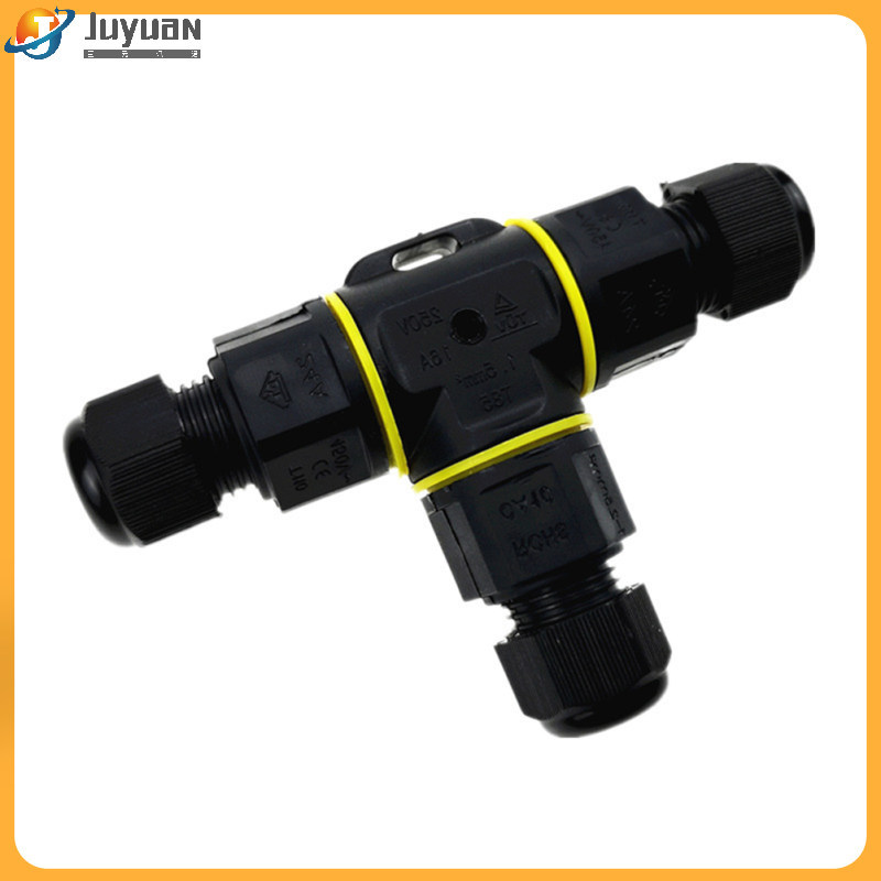 Cabo De 1 Unidade Conector À Prova D'água Em Forma De T Junta De Alimentação Conjunto De Lâmpadas Externas Articulações 