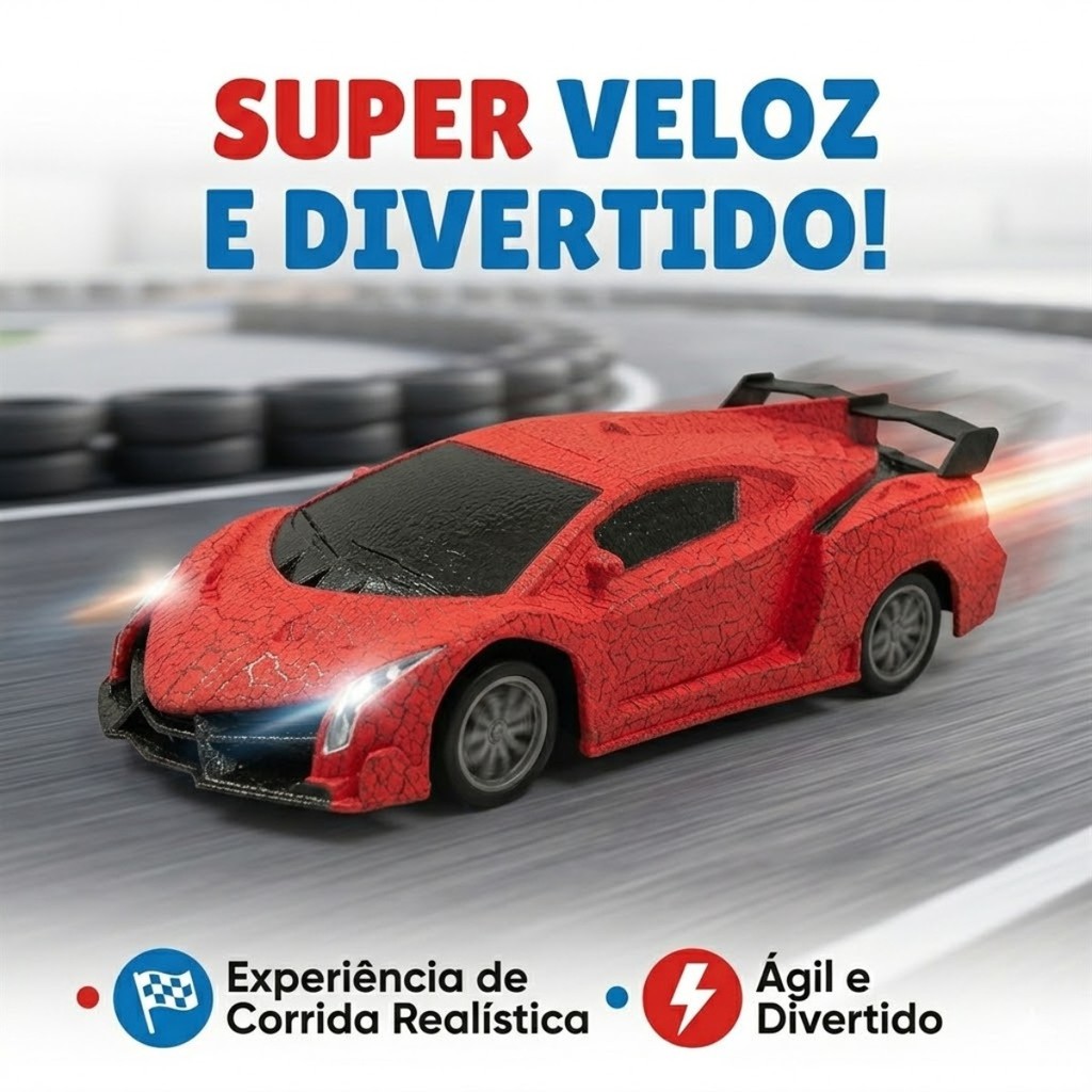 Carrinho de Controle Remoto Spider Speed Com Textura Siper Aranha Brinquedo Corrida Veloz a Pilha Kizumba · foto 2