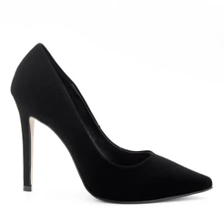 Scarpin Salto Alto Bico Fino Suzy Nobuck Preto