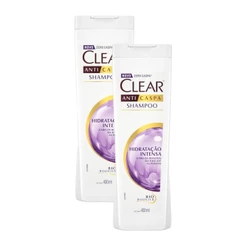 Kit com 2 Shampoos Clear Anticaspa Hidratação Intensa 400ml Cada