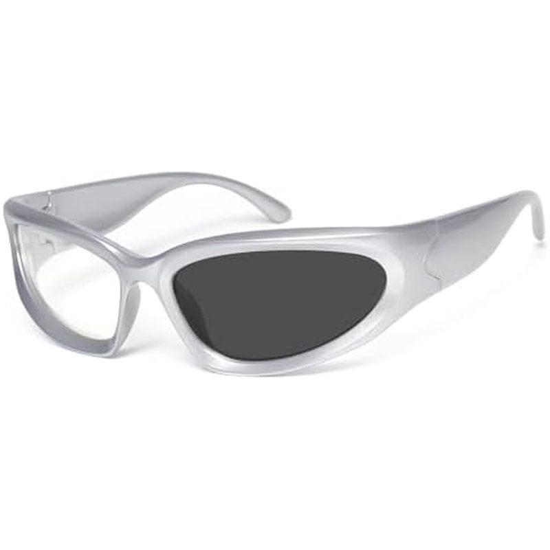 Óculos de Sol Futuristas KENBO Y2K, Óculos de Sol Envolventes para Mulheres e Homens, Estilo Swift Oval, Óculos de Sol E