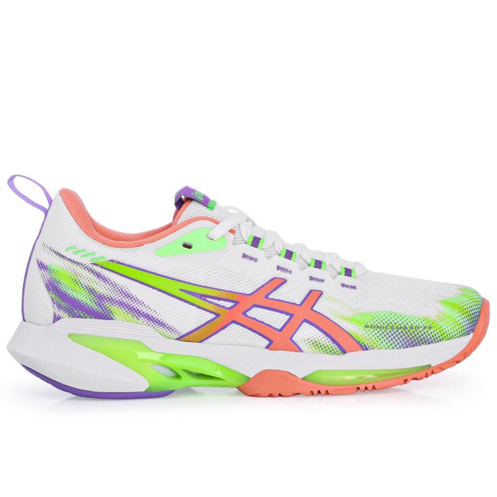 Tênis Asics Sonicsmash FF Padel Branco Laranja e Verde