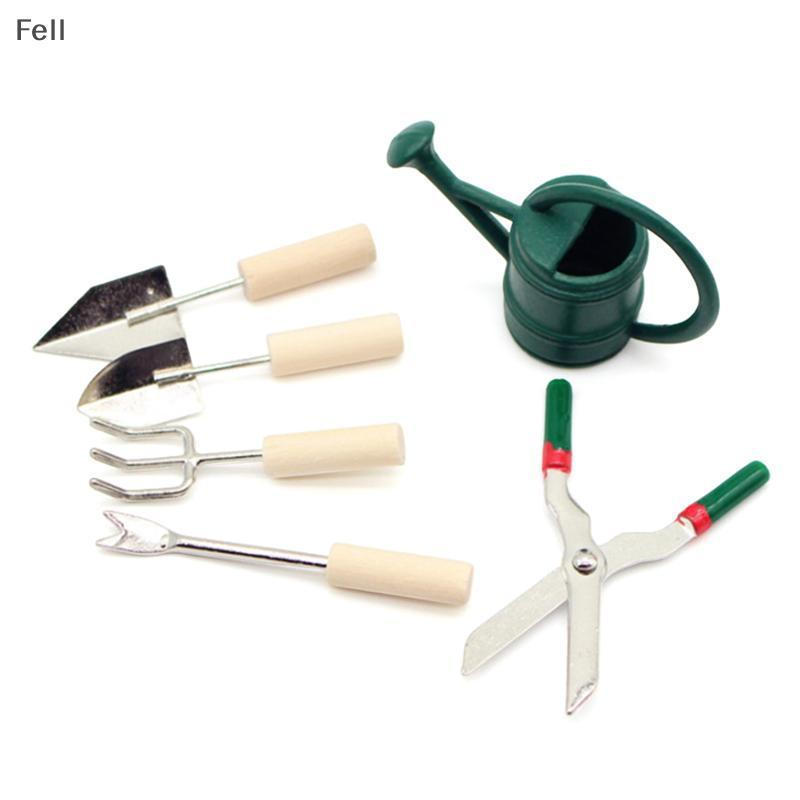 [Fel] 1/12 Simulação De Casa De Bonecas Regador Conjunto De Tesouras Para Ferramentas De Jardinagem Em Miniatura Decoraç