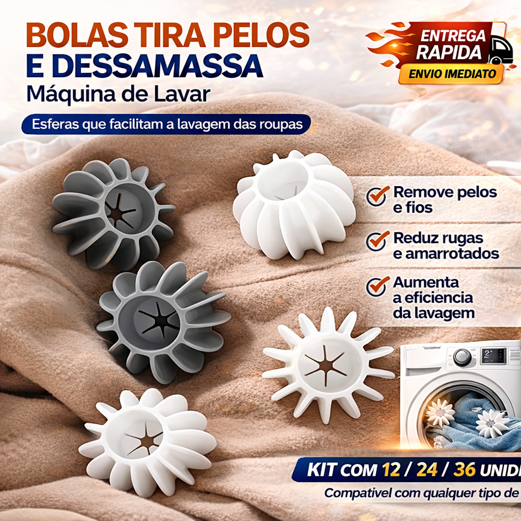 Kit 12/24/36 Bolas Removedor de Pelos Mágico Máquina de Lavar Reutilizável Limpeza Silicone