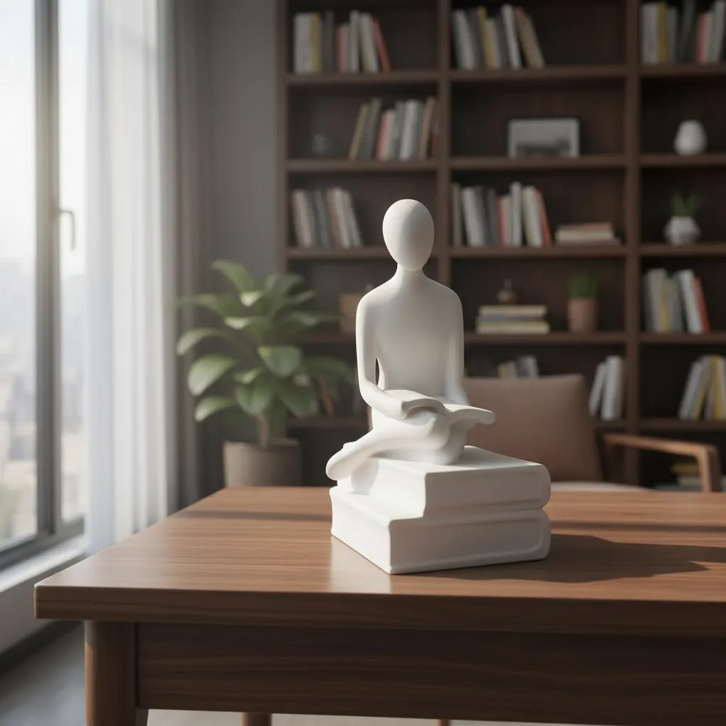Escultura Leitor Minimalista Decoração Moderna Para Mesa Estante Escritório Presente Criativo