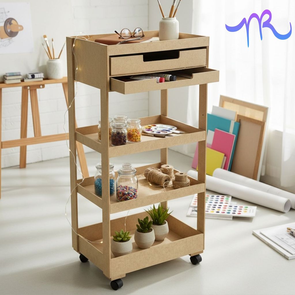 Carrinho Auxiliar Multiuso Prateleira C/Gavetas A4 C/Rodinhas 80cm Envio Rápido