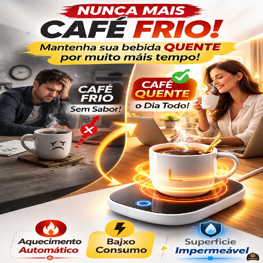 Base Aquecedora De Xícara Café Chá Elétrica Mantem Quente