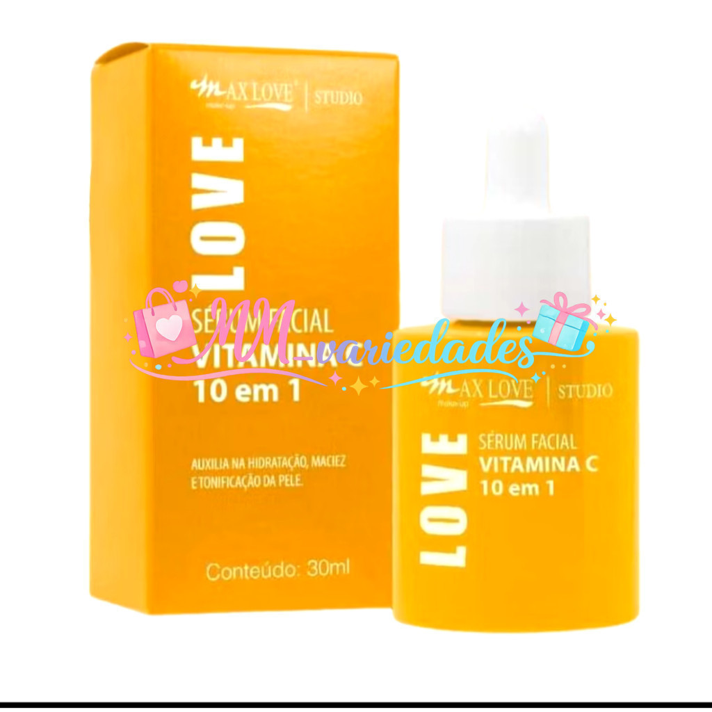 ✨ Sérum Facial Vitamina C 10 em 1 Max Love – Antioxidante, Clareador e HidratanteN0PF