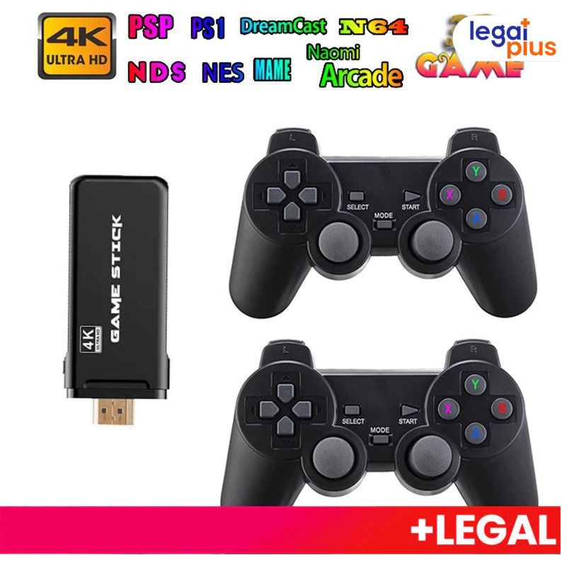 Console de Jogos X2 PLUS – 4K GD10 64GB com 37.000 Jogos Retrô + 2 Controles