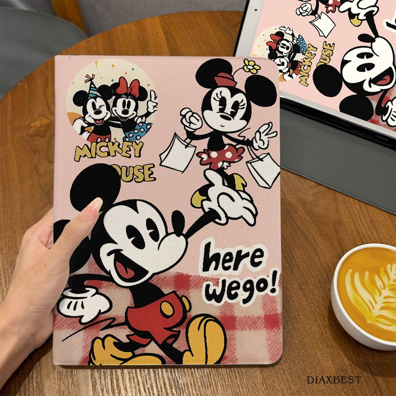 Capa Estampa do Mickey Mouse Silicone Para Samsung Galaxy Tab A9 A9+ S6 Lite S7 S8 S9 FE+ Proteção Total Antichoque
