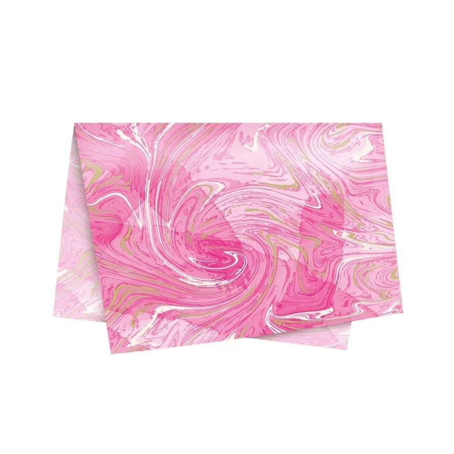 Papel de Seda - 49x69cm - Marmorizado Rosa  - 10 unidades - Cromus - Rizzo em Oferta na Shopee
