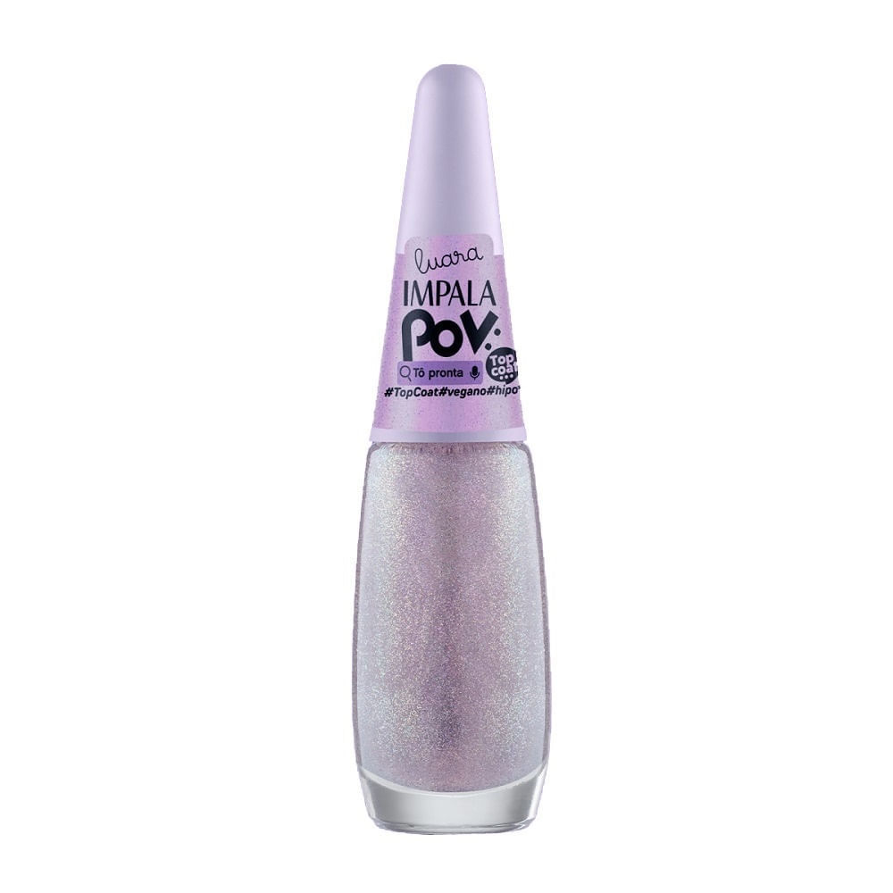 Esmalte Top Coat Impala Pov Tô Pronta Glitter 7,5ml