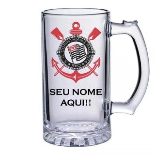 Caneca de Chopp Corinthians Timão Personalizada Com Nome Alta Qualidade