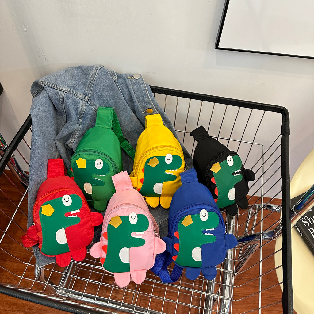Crianças saco do mensageiro dinossauro saco de peito meninos meninas crianças saco do mensageiro dos desenhos animados b