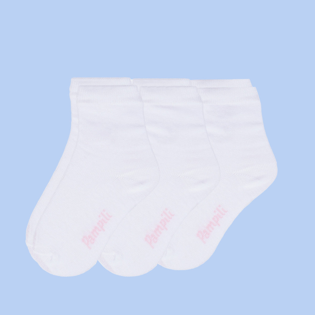 Kit Meia Soquete Infantil Branca Pampili