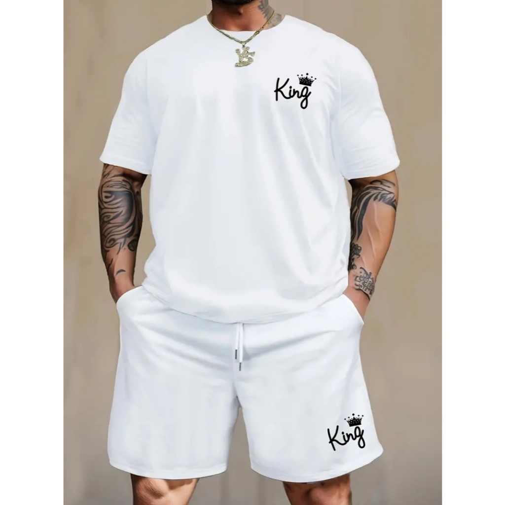 KIT MASCULINO CAMISETA E SHORT TECTEL CONJUNTO COM ESTAMPA KING PEQUENO