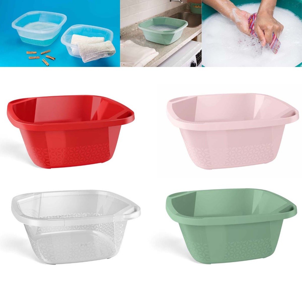 Bacia De Plástico com Alça 8,5 Litros Slim Lavanderia Lava Roupas Reforçada Resistente UZ em Oferta na Shopee