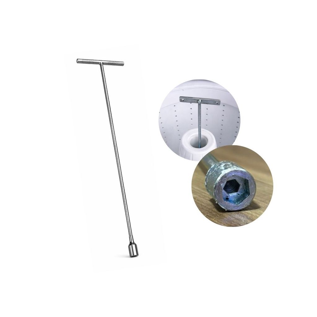Chave T 10mm Longa 62cm para Maquina de Lavar Agitador Compatível Brastemp Electrolux