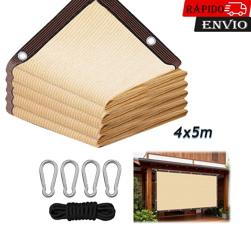 bege pano de sombra para jardim 4×5m cobertura de sombra para exterior pérgola plantas de pátio de pendurar capa de rede