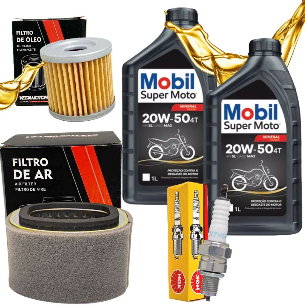 Kit Revisão Para Suzuki Burgman 125i 2011-2019 Troca Óleo 20w50 Filtros e Vela Ngk em Oferta na Shopee