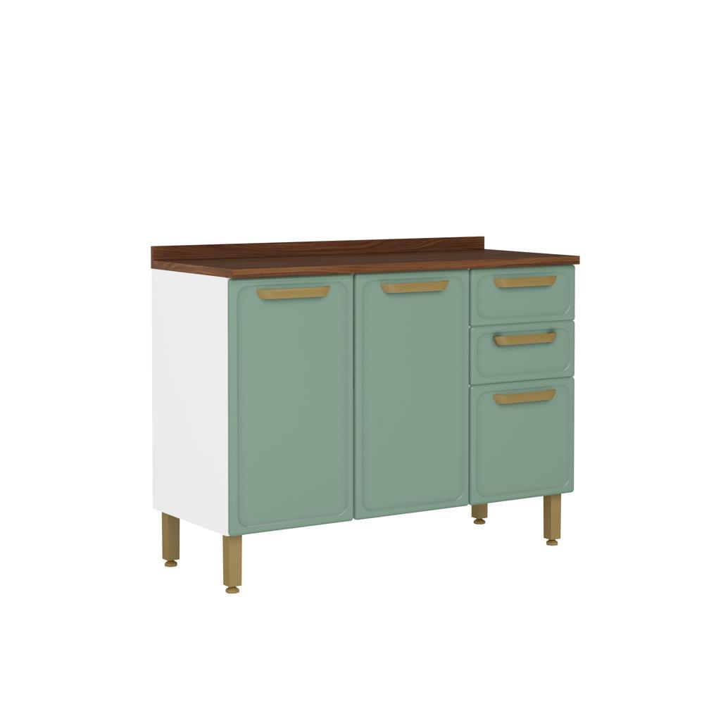 Balcão de Aço Tampo 3 Portas 2 Gavetas Bella Bertolini