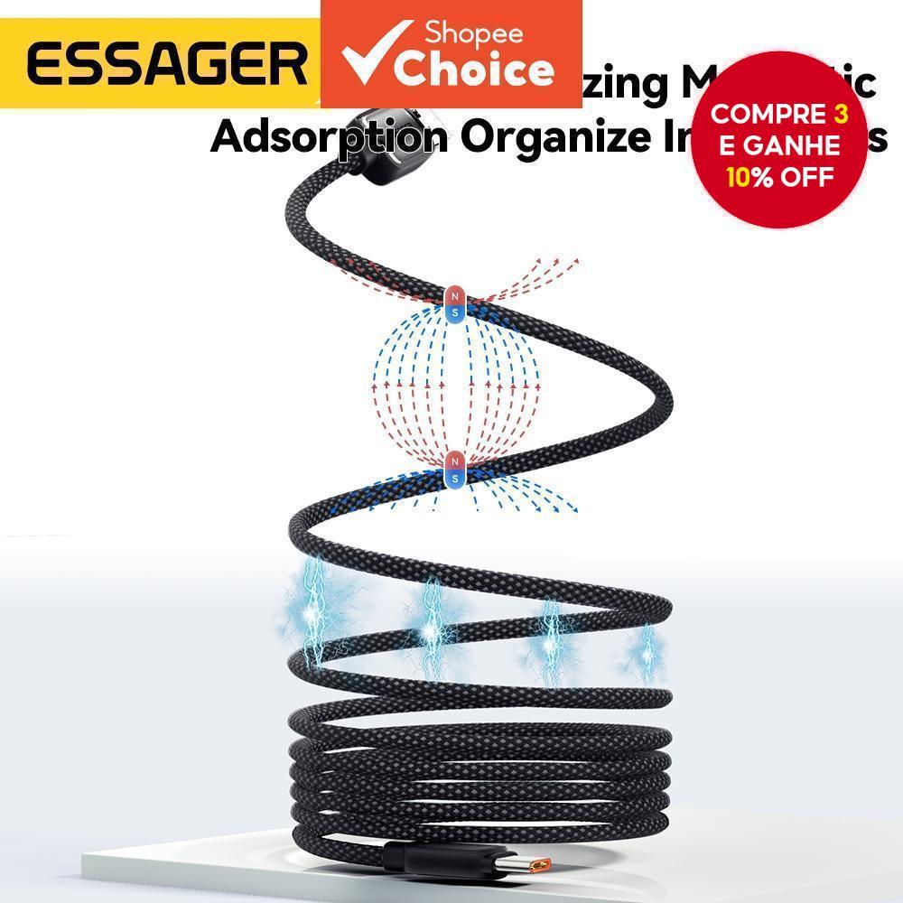 Cabo de Dados Magnético Novo Essager 29W 60W 100W Tipo C Ios USB A Cabo de Carregamento Rápido para Telefone