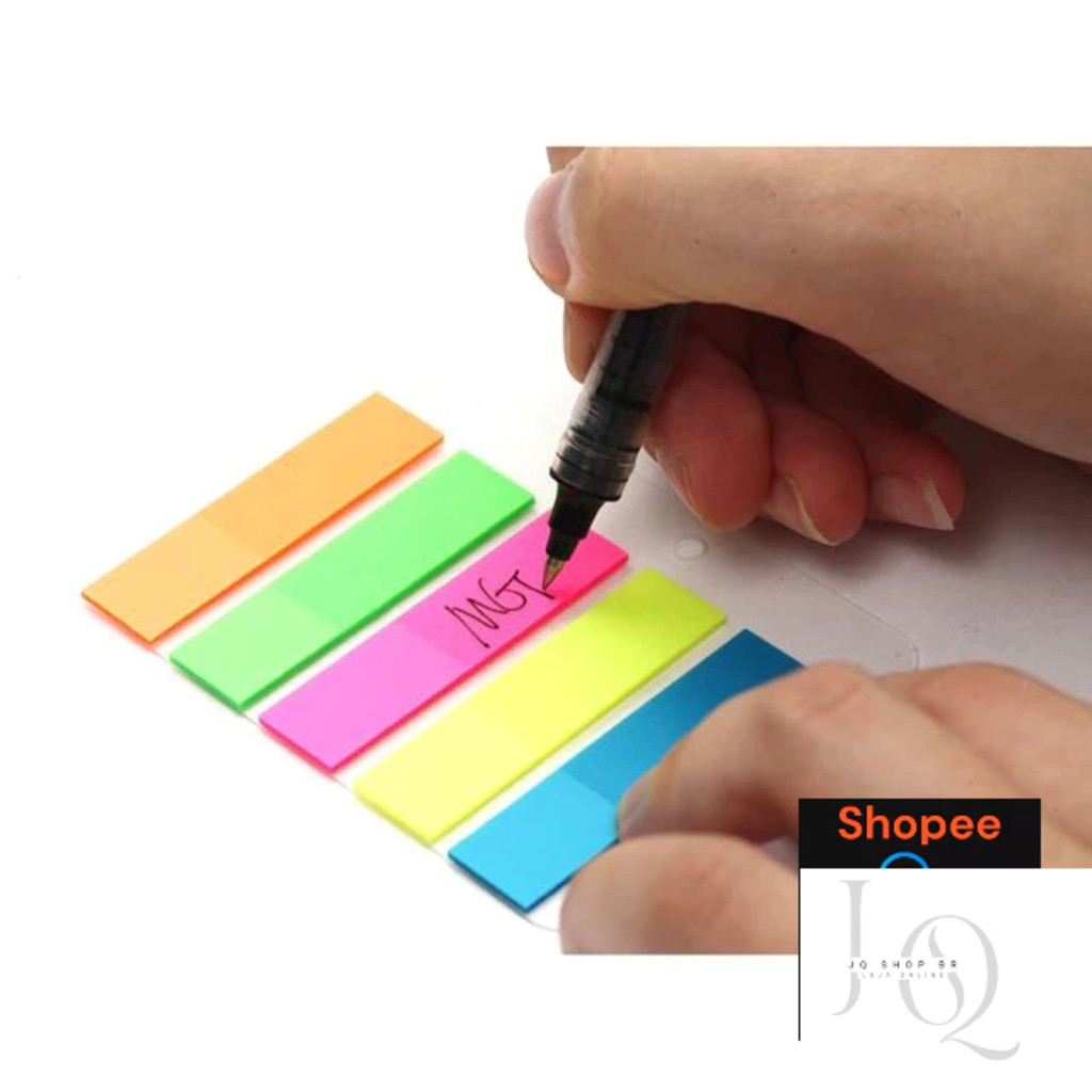 Bloco de Notas Adesivas Marcador de Páginas – 100 Folhas, 5 Cores Sortidas em Oferta na Shopee