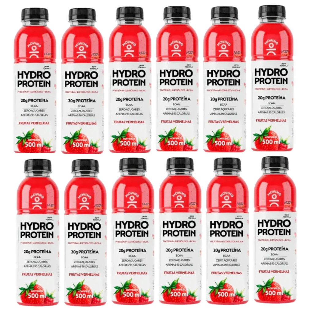 Kit 12x Moving Hydro Protein 20g Isotônico Proteína  500ml em Oferta na Shopee