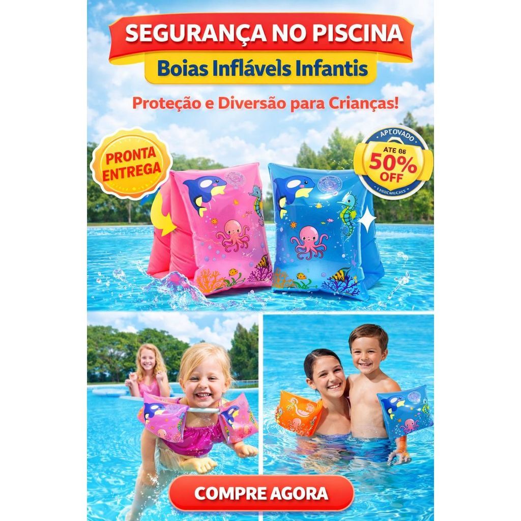 Boia De Braço Para Bebê Com Segurança | Piscina E Verão | 0 A 2 Anos em Oferta na Shopee