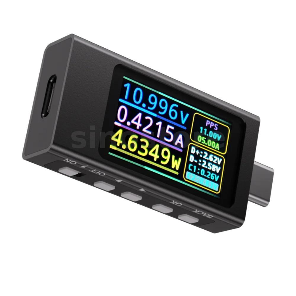 KWS-X1 Tipo-C Testador Medidor De Detecção De Corrente De Tensão IPS Display Digital Voltímetro Amperímetro Carregamento
