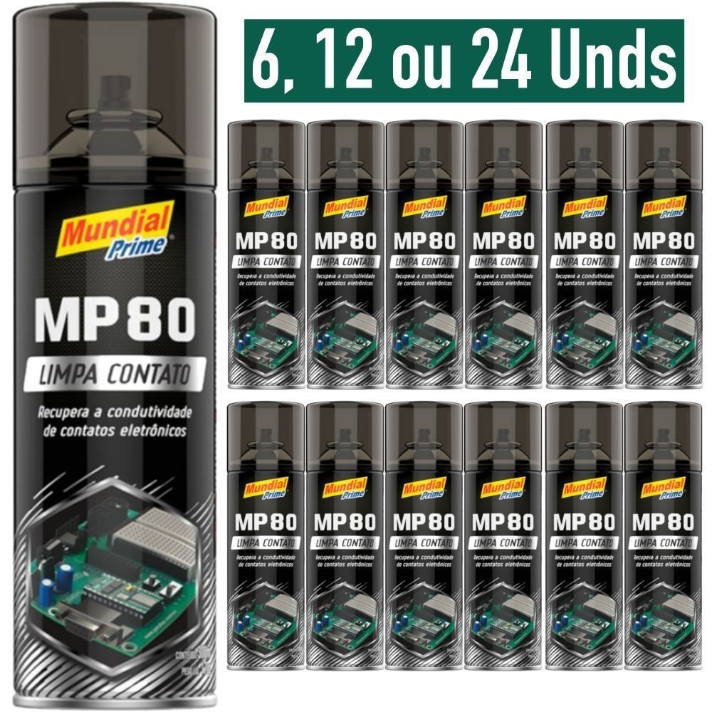 Kit Limpa Contato Elétrico em Spray c/ 300ml MUNDIAL PRIME 6 12 24 UN em Oferta na Shopee