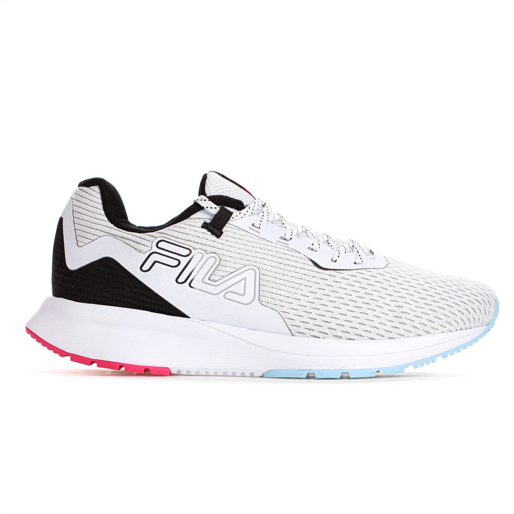 Tênis Fila Ride 2 Branco Preto e Rosa Feminino Treino