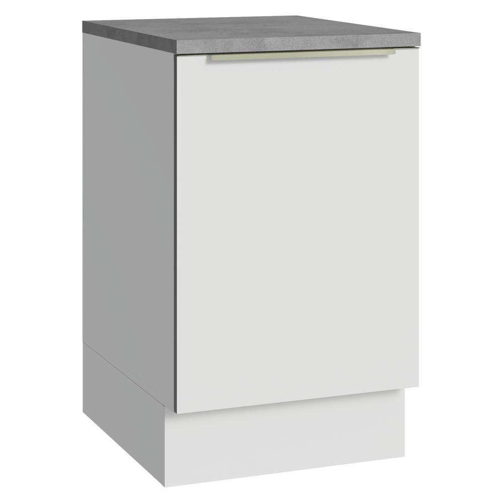 Balcão de Cozinha 50cm 1 Porta (Com Tampo) Branco Veludo Lux Madesa