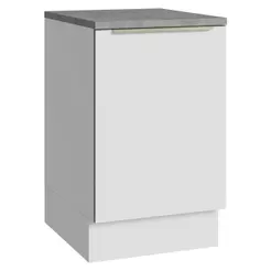Balcão de Cozinha 50cm 1 Porta (Com Tampo) Branco Veludo Lux Madesa