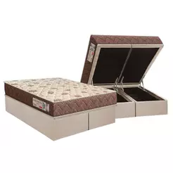 Conjunto Box Baú Queen: Colchão Espuma Orthoflex D33 Comfortpedic + Base CRC Suede Clean(158x198)