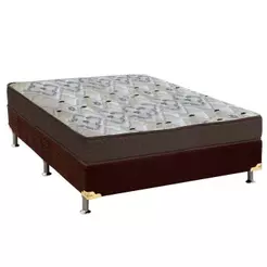 Cama Box Casal: Colchão Ortopédico Ortobom D45/EP Anatômico Fort Tech ISO 150 + Base CRC Suede Brown(138x188)