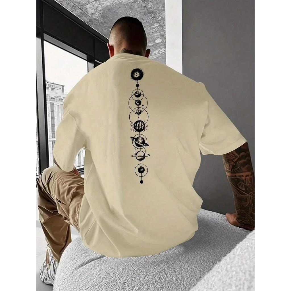 Camiseta Masculina Streetwear Algodão Penteado Infantil Adulto Plus Size Estampa Planet Variadas Galaxia Estrelas Terra