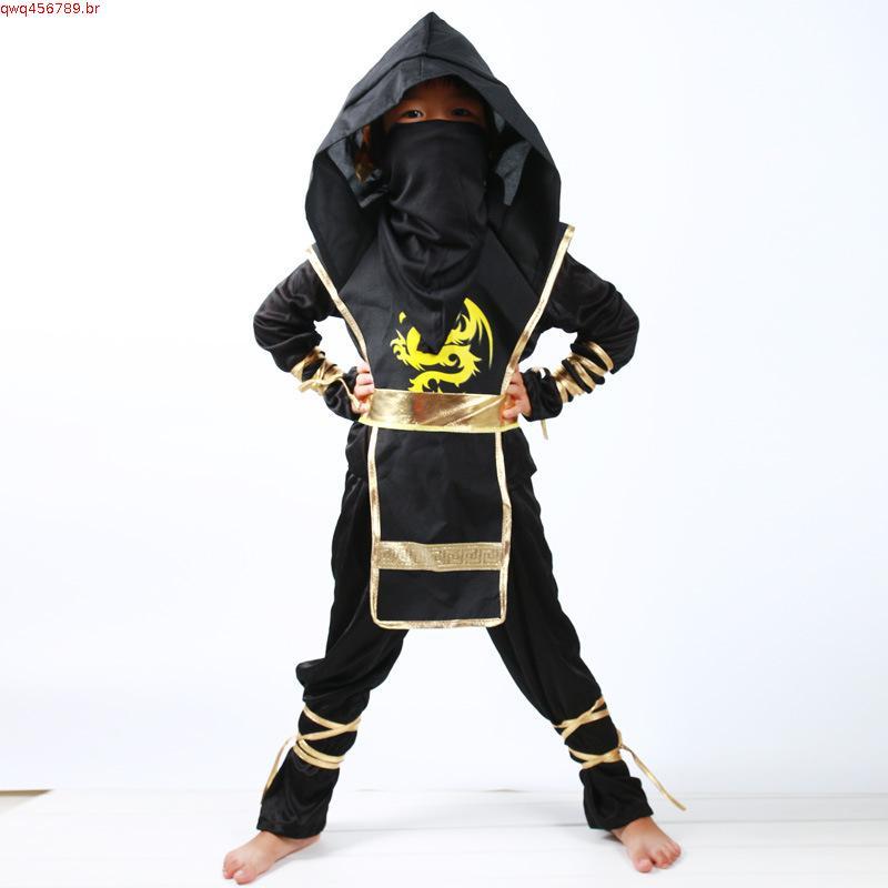 Anime Naruto Baju Para Crianças Fsias De Halloween Meninos De 4-12 Anos Samurai Prata Blindadas Ninja