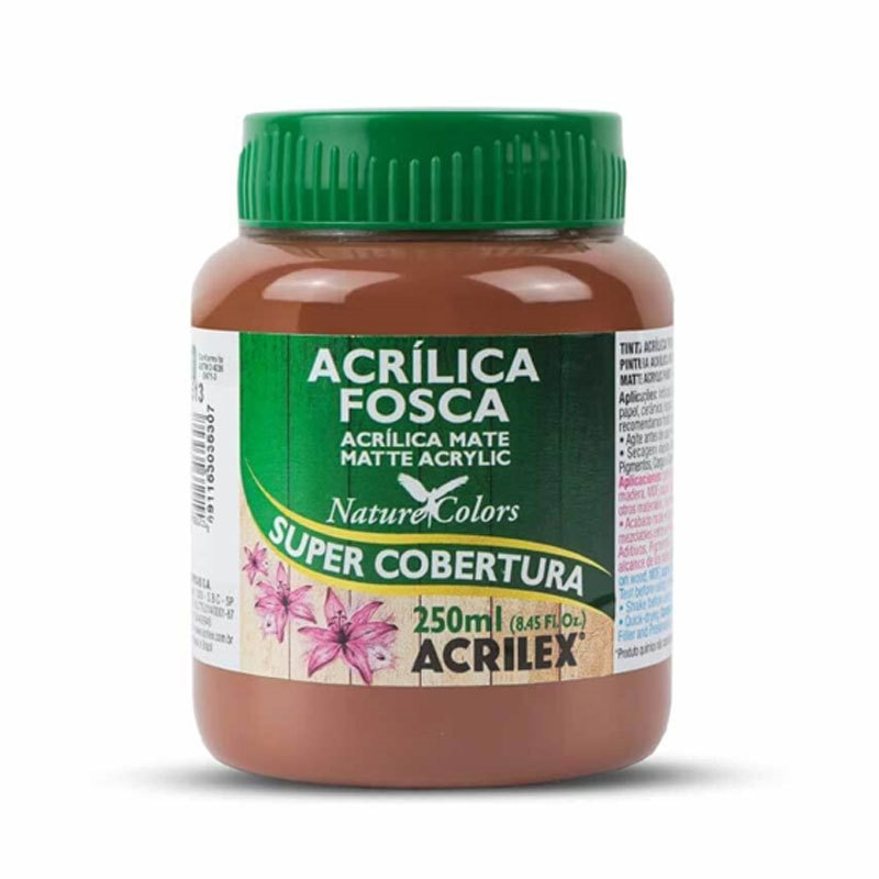 Tinta acrílica fosca Marrom 250ml 531 Acrilex em Oferta na Shopee