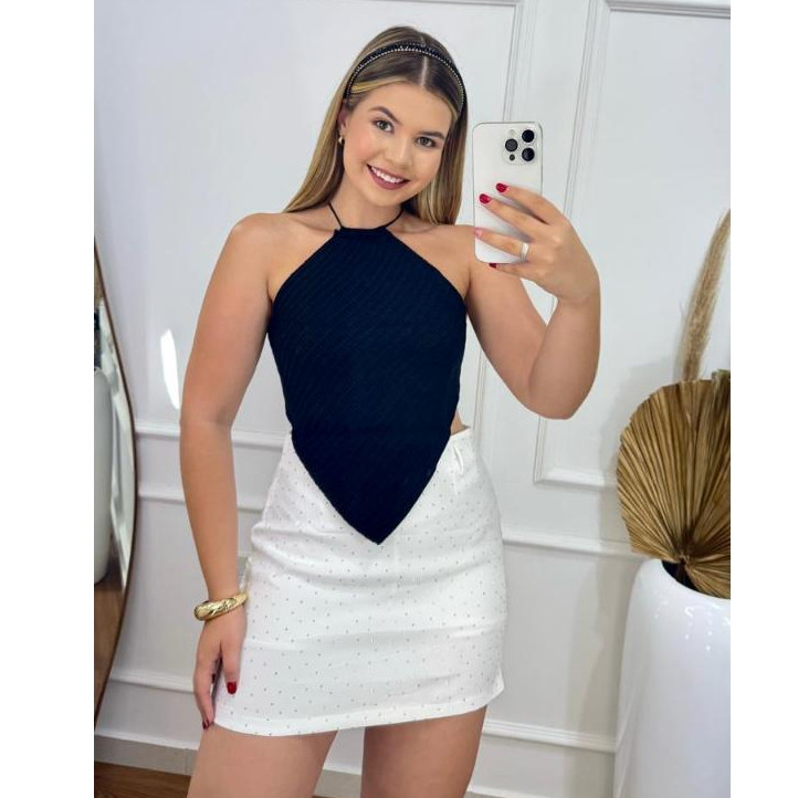 Top Lenço Tricot Modal Feminino Verão Cropped Frente Unica Com Amarração em Oferta na Shopee