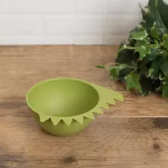 Bowl Lyor Baby Dino de Bambu e PP Verde 15cm x 17,5cm x 6,5