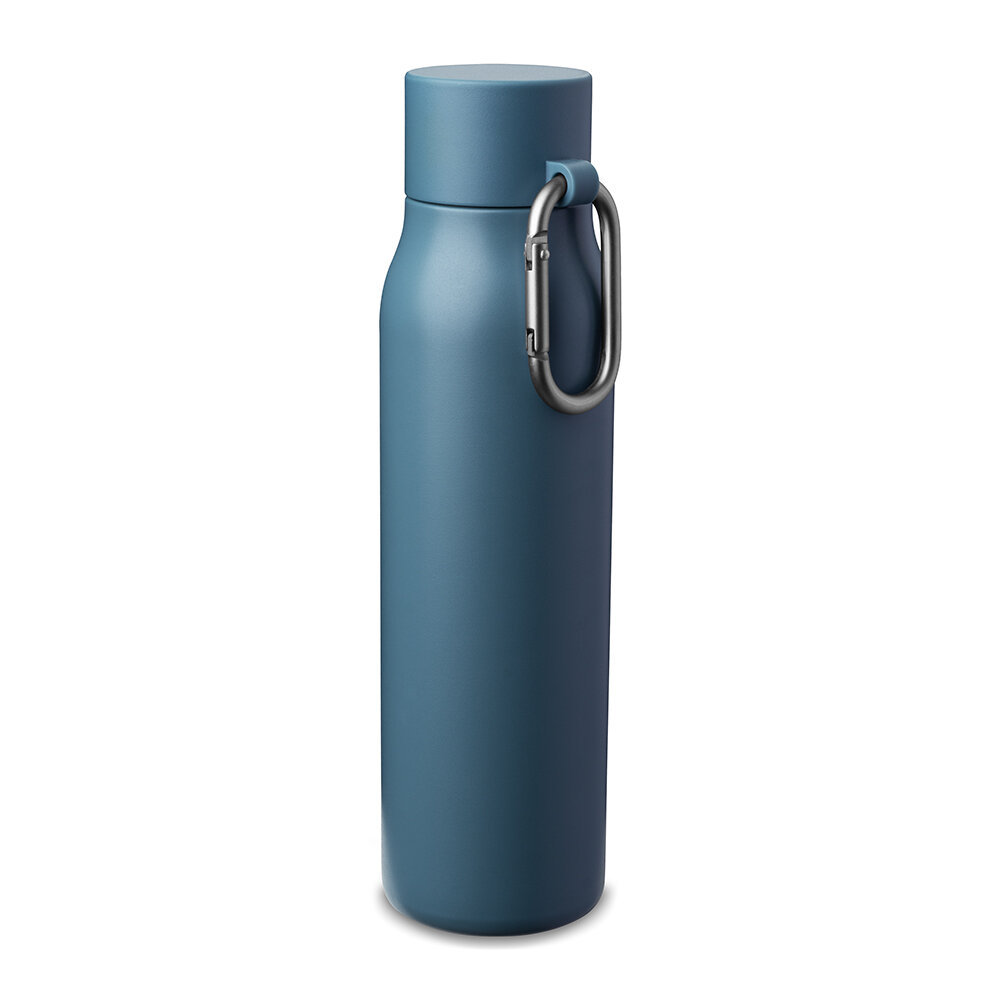Garrafa Térmica Inox 550ml Parede Dupla com Mosquetão Azul Celeste |Squeeze Térmico Água Quente Fria