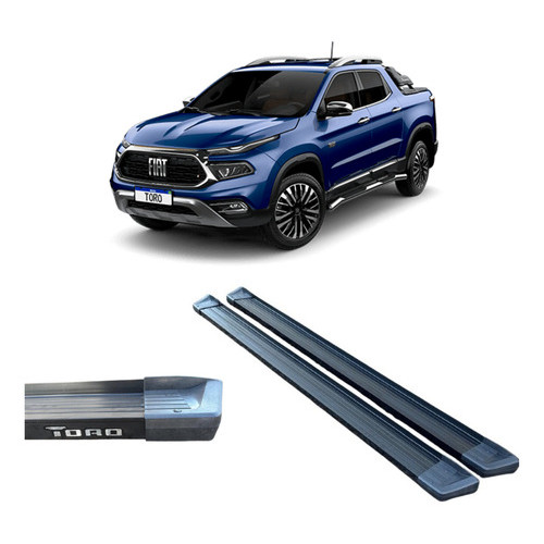 Estribo Lateral Fiat Toro Plataforma De Alumínio Preto Preto