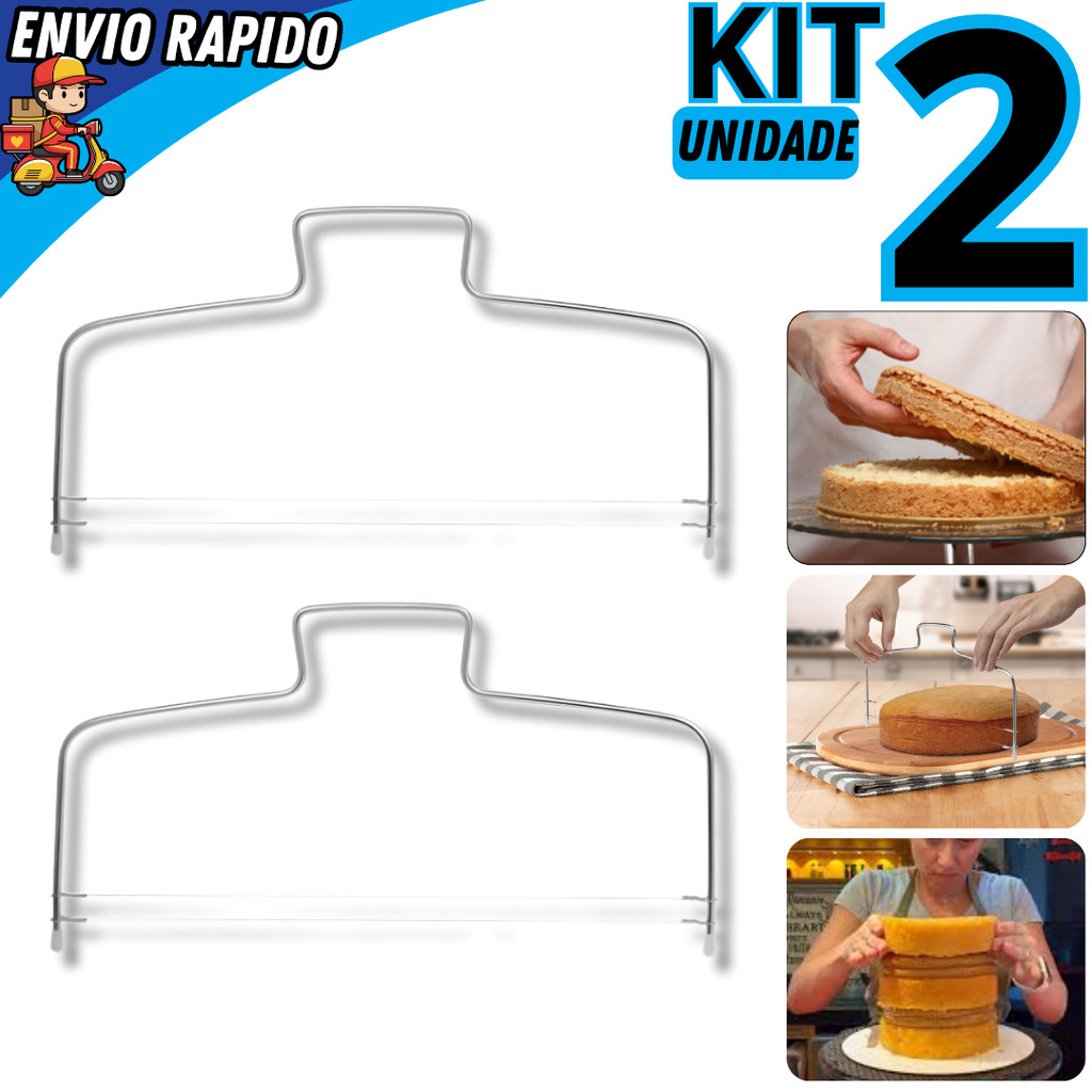 Kit 2 Niveladores Cortadores de Bolo Corte Reto e Camadas Perfeitas em Oferta na Shopee